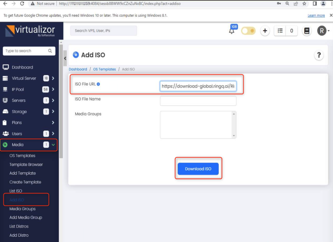 Install RingQ on a KVM server.